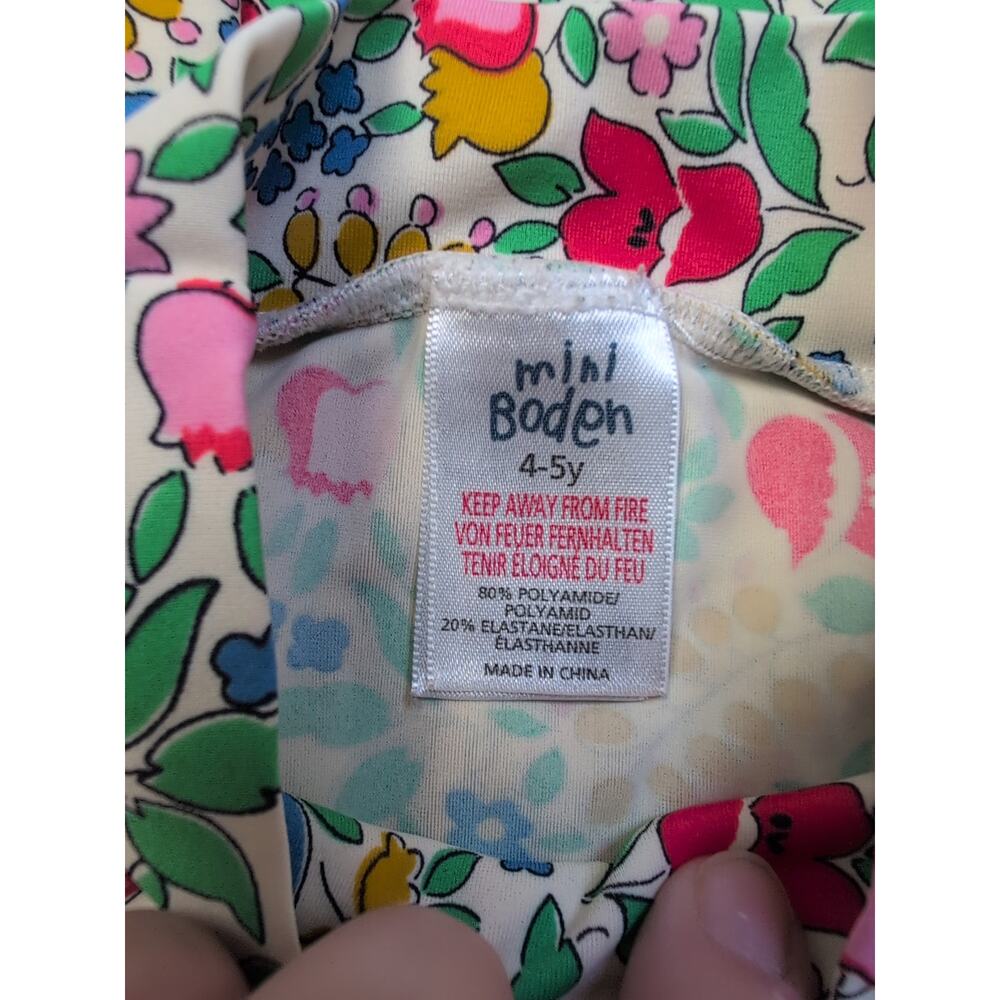 4/5 Mini Boden Floral Rash Guard - Picture 4 of 4